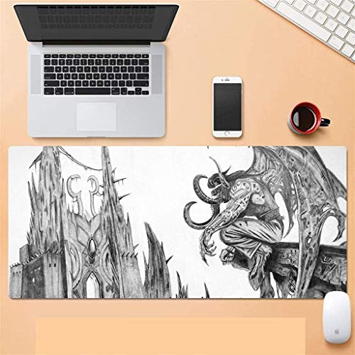 Gaming Mouse Pad Large Mouse Mat Math World of Warcraft Wow Lich King Battlefield Warrior Game Keyboard Mat Mousepad Computer PC Mouse Pad (Color : B, Size : 700 * 300 * 3mm)