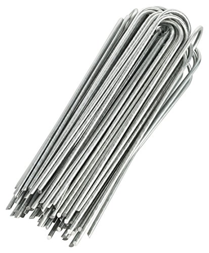 GardenMate 200 Grapas de sujeción GALVANIZADAS de Alambre de Acero | Longitud 200 mm, Ancho 25 mm, Ø 3,8 mm, Cabeza Redonda | para Suelos Extremadamente Duros GardenMate 200 Grapas de sujeción GALVANIZADAS de Alambre de Acero | Longitud 200 mm, Ancho 25 mm, Ø 3,8 mm, Cabeza Redonda | para Suelos Extremadamente Duros
