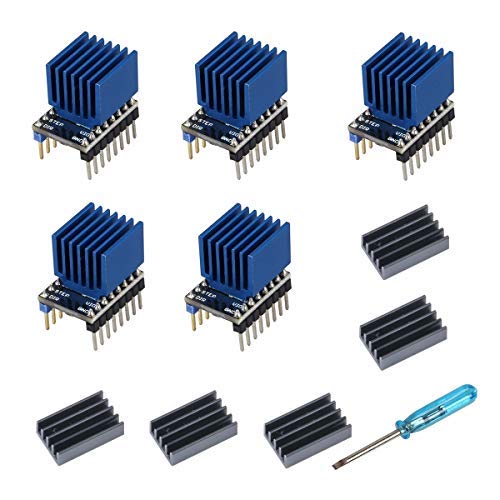 GeeekPi TMC2208 V2 3D Printer Stepper Motor Driver Modules with Heatsinks, 3D Printer Motherboard Accessories, Replace TMC2100 for 3D Printer Parts (Pack of 5)
