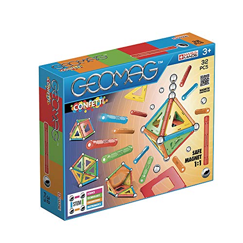 Geomag - Confetti Construcciones magnéticas y Juegos educativos, Multicolor, 32 Piezas (Geomag 00350)