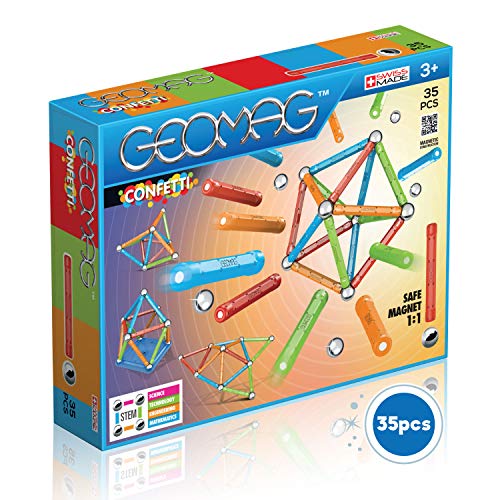 Geomag- Confetti Construcciones magnéticas y juegos educativos, Multicolor, 35 piezas (351) , color/modelo surtido