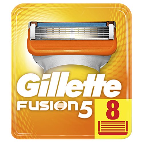Gillette Fusion 5 Cuchillas de Afeitar Hombre, Paquete de 8 Cuchillas de Recambio