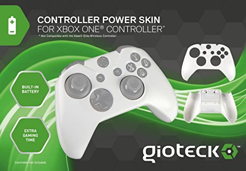 Gioteck - Controller Power Skin, Batería Incorporada, Color Blanco (Xbox One)
