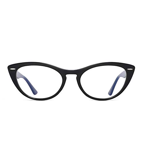GLINDAR Bloquea Luz Azul Gafas Para Mujer Ojos de Gato Anteojos Computadora Reduce Fatiga Visual Negro