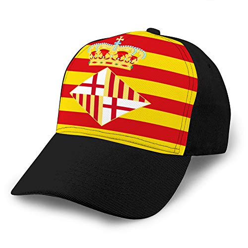 Gorra de béisbol clásica de algodón para Hombres Gorra de Golf Deportiva Ajustable Flag of Barcelona in Spain Sombreros de Golf