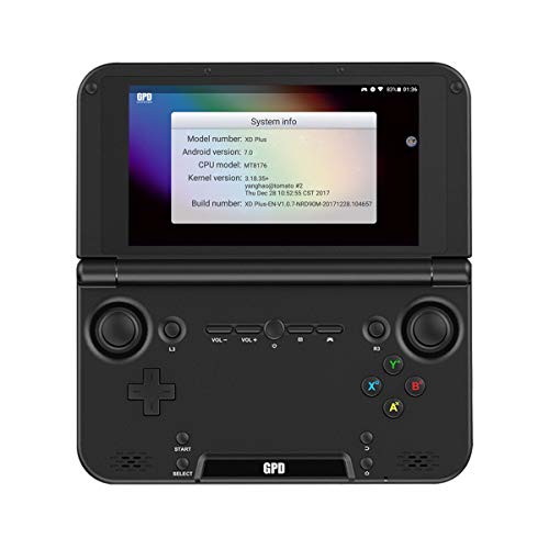 GPD XD Plus Handheld Game Console Android 7.0 Tablet 5" Touchscreen 4GB RAM 32GB Storage Mediatek MT8176 Hexa-Core Black