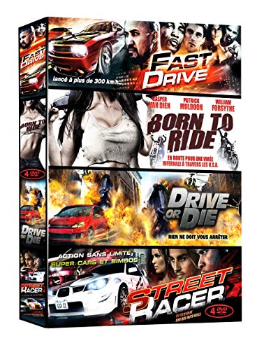 Grosses cylindrées - Coffret 4 films : Fast Drive + Born to Ride + Drive or Die + Street Racer [Francia] [DVD]
