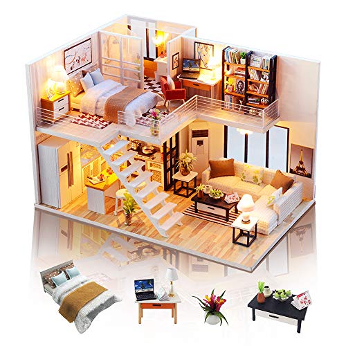 GuDoQi Casa en Miniatura con Música para Construir, Casa de Muñecas en Miniatura, Kit de Manualidades DIY, Regalos Hechos a Mano para Cumpleaños y Navidad, Vida Elegante GuDoQi Casa en Miniatura con Música para Construir, Casa de Muñecas en Miniatura, Kit de Manualidades DIY, Regalos Hechos a Mano para Cumpleaños y Navidad, Vida Elegante