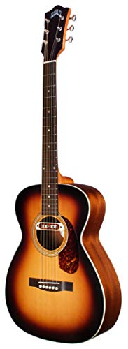 Guild Guitars M-240E Troubadour Guitarra acústica Vintage Sunburst, Archback Solid Top Concert, Westerly Collection