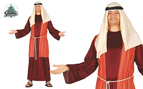 GUIRMA - Disfraz Pastor Belén Vivente, Color marrón/Rojo/Beige, Talla única para Adulto, 42417