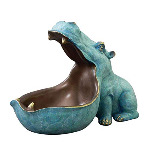 guoYL26sx Big Mouth Hippo - Figura de almacenamiento para llaves (resina, diseño de hipopótamo, para decoración del hogar