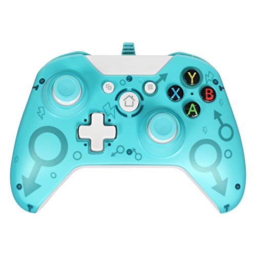 GZW-Shop Mando Xbox One, Xbox One S, One X, Xbox Series x Controlador cableado Compatible con Windows PC 7/8/10, Xbox One Controller Soporte y Controles de Audio (Green)