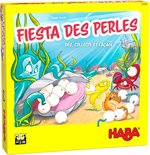 HABA - Fiesta Des Perles 305868 - Juego de Recogida y Cordones para niños a Partir de 3 años