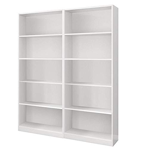 HABITMOBEL Grupo de 2 Librerías o estanterías, Medida Total; 164 cm (Ancho) x 204 cm (Alto) x 28 cm (Fondo).