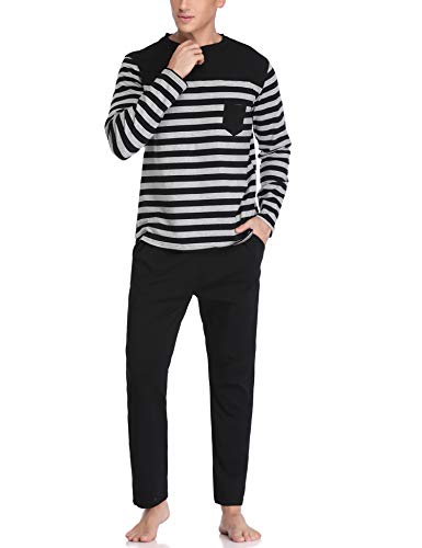 Hawiton Pijamas Hombre Invierno Manga Larga de Algodón Pantalones Largo Conjunto de Pijama de Hombre 2 Pieza Hawiton Pijamas Hombre Invierno Manga Larga de Algodón Pantalones Largo Conjunto de Pijama de Hombre 2 Pieza