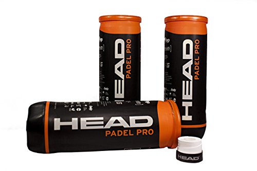 Head Pack DE 3 Botes DE Pelotas Bolas DE Padel Tenis Padel Pro WPT + 1 OVERGRIP Xtreme Perforado Blanco Gratis