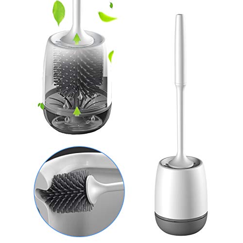 HEPAZ Escobillas de Inodoro,Escobilla de Baño, Escobillas WC con Soporte, de Silicona Limpias y Secado Rápido Kit, de Limpieza Profunda Cepillo para Inodoro HEPAZ Escobillas de Inodoro,Escobilla de Baño, Escobillas WC con Soporte, de Silicona Limpias y Secado Rápido Kit, de Limpieza Profunda Cepillo para Inodoro