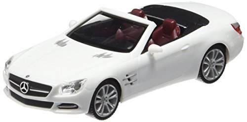 Herpa 024839 - Coche Mercedes Benz Clase SL Cabrio con Capota rígida, Color Blanco