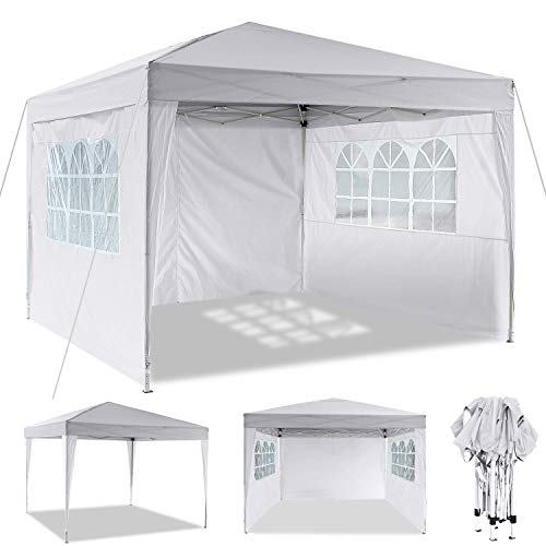 Hikole Carpa Jardin Cenador Plegable 3x3 Carpas Plegables Impermeables Gazebo Plegable 3x6 Pabellón de Jardín con 4 Paredes Laterales