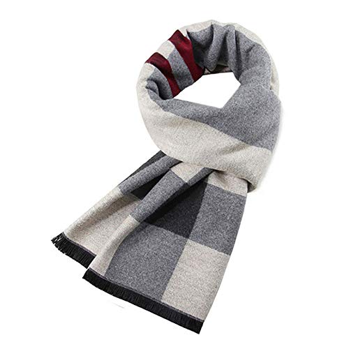 Hombres Cálido y Acogedor Bufanda del tartán Moda y Elegante Bufanda a Cuadros Clásico en Otoño Invierno Check Scarf