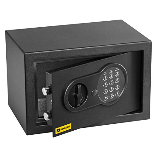 HomeSafe HV20E Caja fuerte Electrónica 20x31x20cm (HxWxD), Negro Satén de Carbón