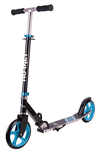 Hornet Scooter 200 - Patinete de Aluminio para niños y jóvenes, con Ruedas de 200 mm y rodamientos ABEC 7, Patinete Kickscooter, 14522, Negro/Azul, 200 mm