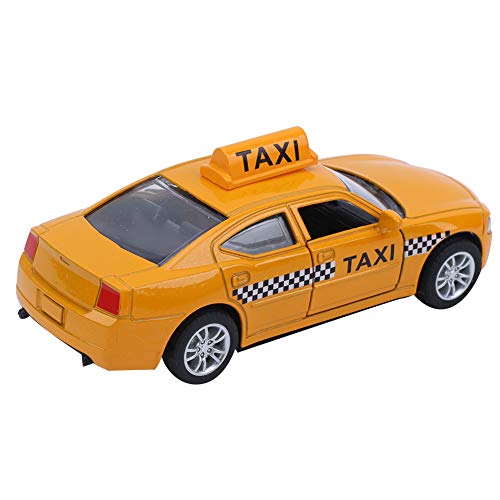Hoseten Taxi Cab, Pull Back Yellow 1:32 Music Efecto de luz Modelo de Coche de Alta simulación, para niños Niños(Yellow, Taxi Model)