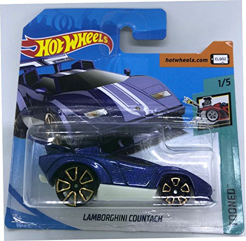 Hot Wheels 2018 Lamborghini Countach Blue 1/5 Tooned 82/365 (Short Card)