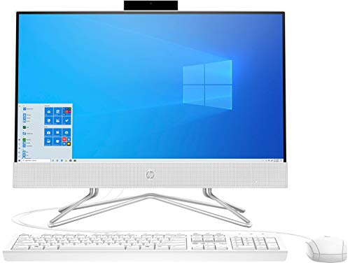 HP All-In-One Pavilon 22-df0012ns - 21.5" FullHD (Intel Celeron J4025, 8GB RAM, 256GB SSD, tarjeta gráfica integrada, Windows 10), teclado QWERTY Español y ratón. Color Blanco.