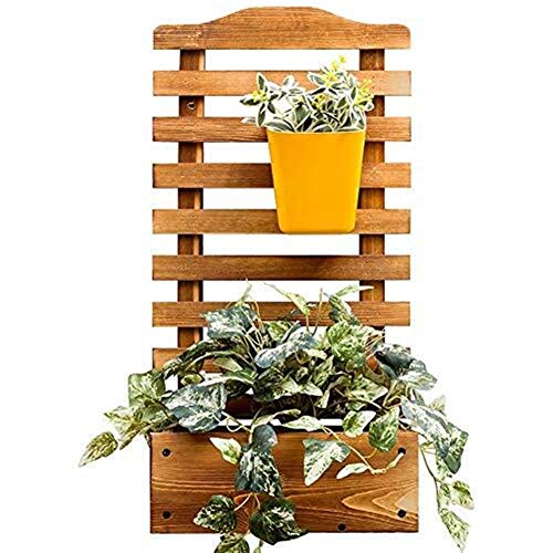 HTDZDX Montado en la Pared del jardín Rectangular de Madera Planter con cedazo por un jardín de Las vides Flor de Escalada Tiesto Caja de jardín Patio de Madera Panel Enrejado - L: 30cmW: 16cmH: 60cm