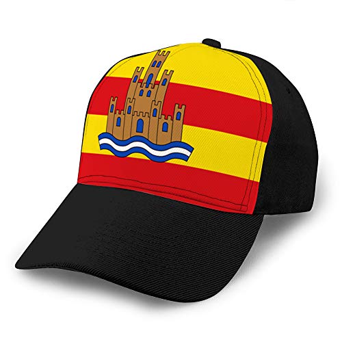 hyg03j4 6 Sombrero de Vaquero con Estampado de Tendencia Vintage Gorra de béisbol de Moda para Hombres y Mujeres Bandera de Ibiza de Las Islas baleares España Sombreros de Golf