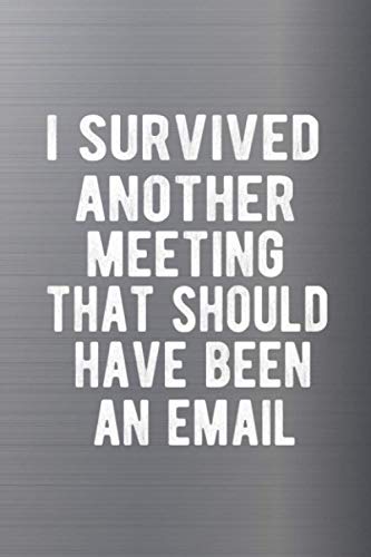I Survived Another Meeting That Should Have Been An Email Notebook: 6X9 100 Page Medium Ruled Lined Funny Gag Gift Notebook Journal/ Office Humor Gag Gift Notebook/ Business & Professional Gag Gift