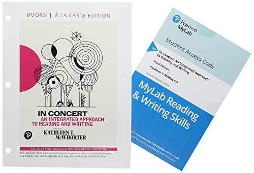 In Concert + Myskillslab Access Card: An Integrated Approach to Reading and Writing, Books a La Carte Edition (What's New in Developmental English & Technical Communication) In Concert + Myskillslab Access Card: An Integrated Approach to Reading and Writing, Books a La Carte Edition (What's New in Developmental English & Technical Communication)