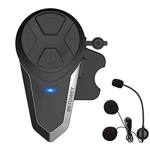 Intercomunicador Casco Moto, BETOWEY BT-S3 Bluetooth Auriculares Manos Libres para Casco Moto (1*BT-S3)