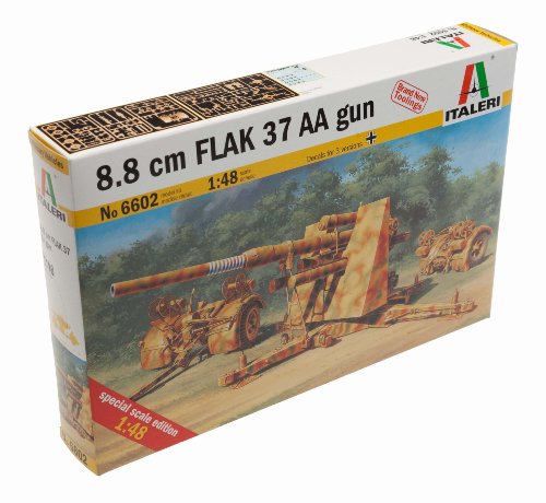 Italeri 6602S Flak 37 AA Gun - Maqueta de cañón de Asalto (Escala 1:48, 8,8 cm)