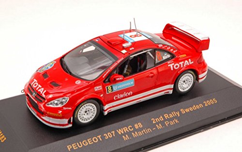 IXO RAM183 Peugeot 307 WRC N.8 2nd Sweden 2005 Martin-Park 1:43 Die Cast Model Compatible con