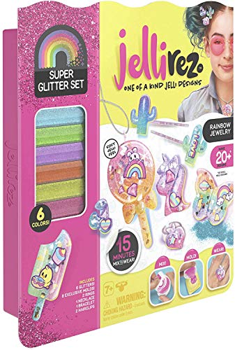 Jellirez - Glitter Set, crea tus joyas con gelatina y purpurina (Famosa JEL01000)