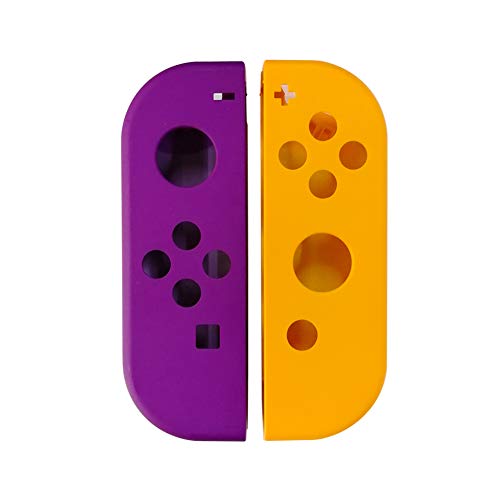 Jerilla Shell de Bricolaje Reemplazo Cubierta Completa de Cáscara de Carcasa Dura para Nintendo Switch Joy-con Controller (Púrpura + Naranja)