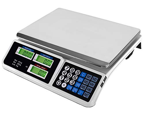 JEVX Bascula Comercial Digital de 40kg 2 EN 1 con BATERIA Recargable y Fuente de Alimentacion - Precision 5 Gramos Comercio Balanza Inalambrica para Fruteria 40 Kilos Peso Industrial Medidor de Peso JEVX Bascula Comercial Digital de 40kg 2 EN 1 con BATERIA Recargable y Fuente de Alimentacion - Precision 5 Gramos Comercio Balanza Inalambrica para Fruteria 40 Kilos Peso Industrial Medidor de Peso