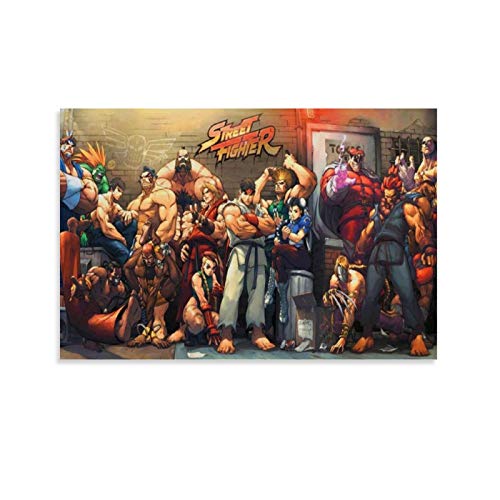 jiaobaba Póster de Street Fighter y arte de pared, impresión moderna, para decoración de dormitorio familiar, 40 x 60 cm