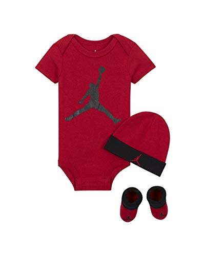 Jordan - Juego de 3 piezas para niños (gimnasio rojo (LJ0041-RK2)/negro, 6-12 meses)