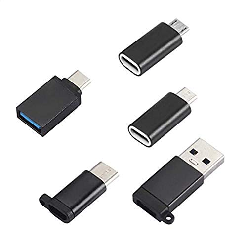 Juego de 5 adaptadores USB-C a USB 3.0,FDG USB-C (macho) a USB A (hembra),Micro USB y USB 3.0 compatible con función OTG,para teléfonos móviles,portátiles,ordenadores de escritorio,consolas de juegos