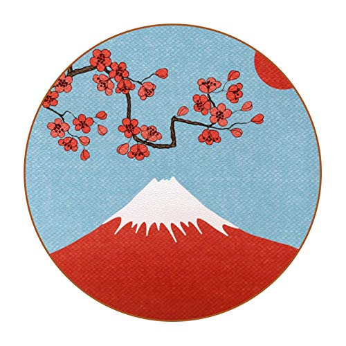 Juego de 6 posavasos para mesa de té familiar para mesa de café, decoración moderna de Sakura Fuji Mountain Japan Scenery