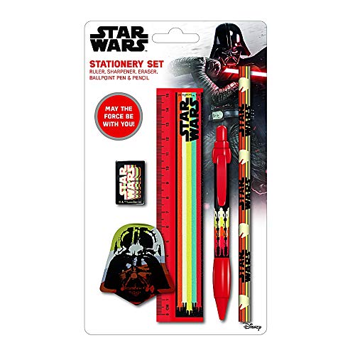 Juego de papelería de Star Wars nostalgia original lápiz lápiz borrador regla sacapuntas Darth Vader Juego de papelería de Star Wars nostalgia original lápiz lápiz borrador regla sacapuntas Darth Vader