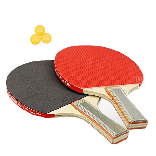 Juego de tenis de mesa 2 palas de ping pong y 3 pelotas de ping pong, ideal para principiantes y niños, raqueta de tenis de mesa con hoja de madera