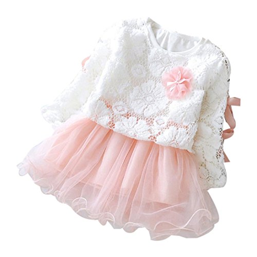 K-youth® Bebé niñas niños Manga Larga Vestido Ropa Bebe niña recién Nacido Conjunto de Ropa (0-6 Meses, Rosado)