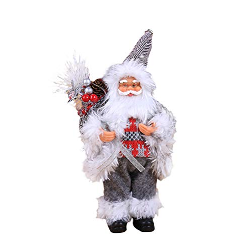 Kappha Muñeco de Papá Noel Figura de decoración navideña Juguete Lindo de Papá Noel Decoración navideña, 30X12cm