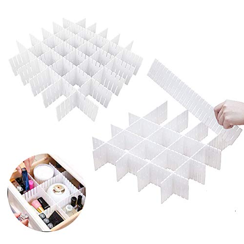 KARAA 16 Piezas Rejilla Ajustable Separadores Cajones Blanco Cajón Divisores Organizador de Cajones Plástico Separador de Armario para Ropa Interior Sujetador Calcetines Y Accesorios KARAA 16 Piezas Rejilla Ajustable Separadores Cajones Blanco Cajón Divisores Organizador de Cajones Plástico Separador de Armario para Ropa Interior Sujetador Calcetines Y Accesorios