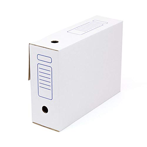 Kartox | Caja de Archivo | Montaje Automático | 38.7x11.5x28 | Tamaño Folio | Lomo de 115 mm | 20 Unidades | Color Blanco