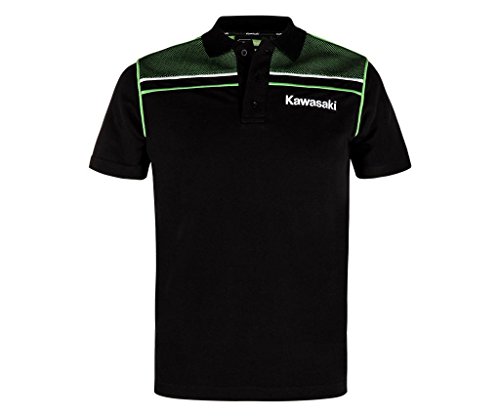 Kawasaki Sports - Polo (talla M), color negro y verde Kawasaki Sports - Polo (talla M), color negro y verde
